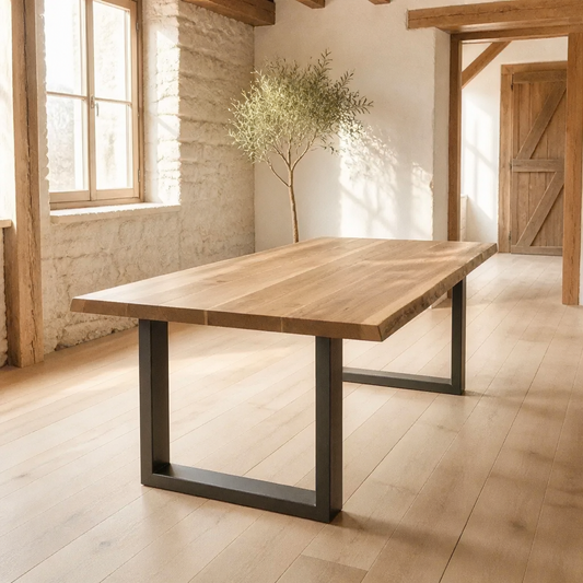 Tischplatte Massivholz Akazie, 80x50-60x3,8 cm, vidaXL – naturfarbene Holzmaserung