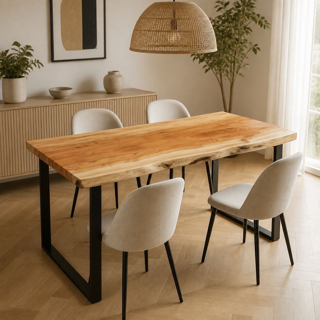Tischplatte aus Akazie Massivholz, 110x40x3,8 cm, rechteckig, Baumkante – vidaXL