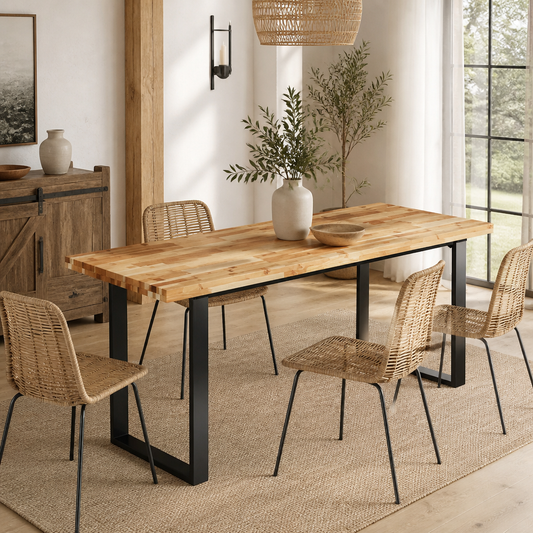 Tischplatte Rechteckig 120x50x4 cm Massivholz Akazie mit natürlicher Maserung.