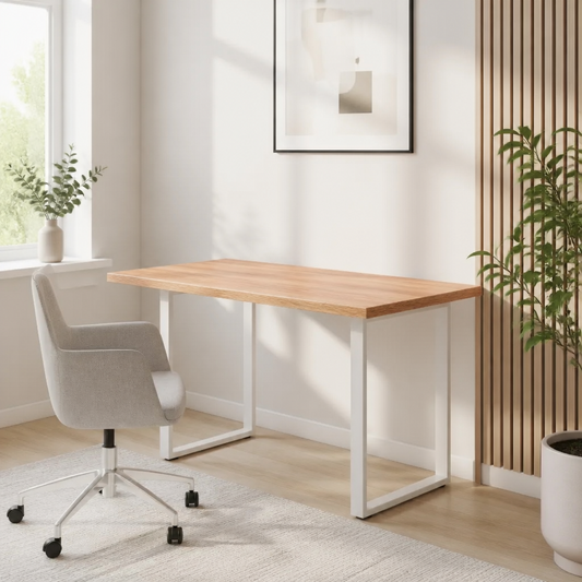 Tischplatte 80x40x2 cm Massivholz Eiche, Behandelt, Baumkante