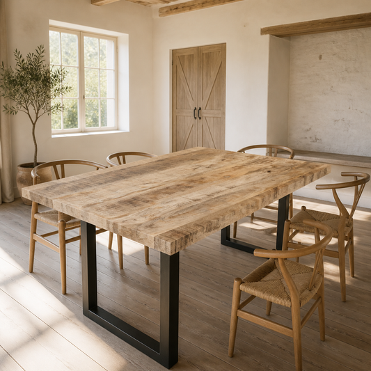 Tischplatte aus Massivholz Mango, 15–16 mm stark, 90x60 cm, natürliche Holzoptik